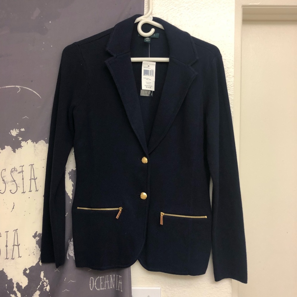 LAUREN RALPH LAUREN Navy Cardigan Blazer
